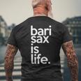 バリトンサックス サックスプレイヤー サックスフォニストギフト メンズTシャツ バックプリント 高齢者への贈り物