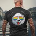 パンダ ゲイプライド Lgbt レインボーフラッグ サングラス Lgbtqギフト メンズTシャツ バックプリント 高齢者への贈り物
