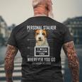 パーソナルストーカー犬ジャックラッセルテリア私はあなたに従います Jack Russell Terrier Dog 長袖tシャツ メンズTシャツ バックプリント 高齢者への贈り物