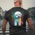 ビション・フリーゼ好きのかわいいビション・フリーゼの犬 メンズTシャツ バックプリント 高齢者への贈り物