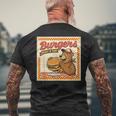 ビンテージ Burgers Biggest In Town ベア ハンバーガー ショップ メンズTシャツ バックプリント 高齢者への贈り物