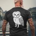 フクロウ愛好家 メンフクロウ かわいい 白い鳥 精神 動物 自然 アート メンズTシャツ バックプリント 高齢者への贈り物
