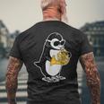 フレンチホルン奏者 ペンギン好き 音楽 フレンチホルン メンズTシャツ バックプリント 高齢者への贈り物
