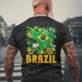 ブラジル国旗衣装のアイデア ブラジル&ブラジルの国旗 メンズTシャツ バックプリント 高齢者への贈り物