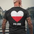 ポーランド国旗シャツ メンズTシャツ バックプリント 高齢者への贈り物