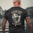 ムエタイ タイボクシング ファイティングスピリット メンズTシャツ バックプリント 高齢者への贈り物