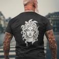 メデューサ ゴシック 女神 蛇 タトゥー メンズTシャツ バックプリント 高齢者への贈り物