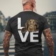 ラブラドールラブチョコレートラボラバー メンズTシャツ バックプリント 高齢者への贈り物