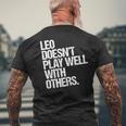 レオは他の人とうまく遊ばない 面白い皮肉 長袖tシャツ メンズTシャツ バックプリント 高齢者への贈り物