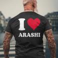 レッドハート I Love Arashi メンズTシャツ バックプリント 高齢者への贈り物