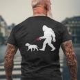 レトロ ビッグフット ウォーキング ブルマスティフ 犬 面白い サスカッチ 長袖tシャツ メンズTシャツ バックプリント 高齢者への贈り物
