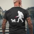 レトロ ビッグフット ウォーキング マルチーズ 犬 面白い サスカッチ 長袖tシャツ メンズTシャツ バックプリント 高齢者への贈り物