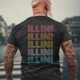 レトロ ヴィンテージ Illini メンズTシャツ バックプリント 高齢者への贈り物