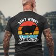 レトロ 面白い カピバラ Don't Worry Be Capy メンズTシャツ バックプリント 高齢者への贈り物