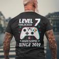 レベル 7 アンロック ビデオゲーム 7歳の誕生日 7歳の男の子 メンズTシャツ バックプリント 高齢者への贈り物