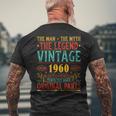 ヴィンテージ 1960 男性用 レトロ 面白い 1960 誕生日 メンズTシャツ バックプリント 高齢者への贈り物