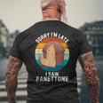 ヴィンテージ パネトーネorry I'm Late Iaw Panettone Food Lover メンズTシャツ バックプリント 高齢者への贈り物