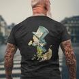 不思議の国のアリス マッドハッター ヴィンテージイラスト メンズTシャツ バックプリント 高齢者への贈り物