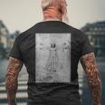 人物レオナルドダヴィンチのプロポーション メンズTシャツ バックプリント 高齢者への贈り物