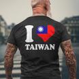 台湾の誇り 台湾のルーツ I Love Taiwan 台湾国旗 メンズTシャツ バックプリント 高齢者への贈り物