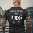 地殻、地球の層、地質、科学 メンズTシャツ バックプリント 高齢者への贈り物