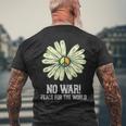 戦争なし、平和、反戦、戦争なし 長袖tシャツ メンズTシャツ バックプリント 高齢者への贈り物