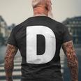 文字d 大文字 アルファベット モノグラム イニシャル メンズTシャツ バックプリント 高齢者への贈り物