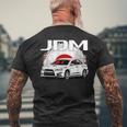 日の丸ラリーカー。日本国内市場の車。 Jdm メンズTシャツ バックプリント 高齢者への贈り物