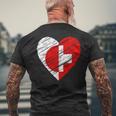 日本 スイス ハート 日本国旗 スイス国旗 ハート 長袖tシャツ メンズTシャツ バックプリント 高齢者への贈り物