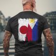 日本 フィリピン ハーフフラッグ 日本 フィリピン ジャージ メンズTシャツ バックプリント 高齢者への贈り物