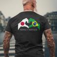 日本とブラジル ブラジル 日本人 パーフェクトヘリテージ ハート 長袖tシャツ メンズTシャツ バックプリント 高齢者への贈り物