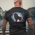 星柄 動物 天体 メンズTシャツ バックプリント 高齢者への贈り物