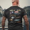 深海魚 海洋生物学・海洋科学教育 メンズTシャツ バックプリント 高齢者への贈り物