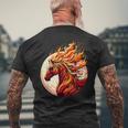 燃える 動物 馬 動物 クール 馬 火 炎 メンズTシャツ バックプリント 高齢者への贈り物