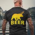 狩猟 ビール スピリット 動物 ティー ベア 鹿 ティー ビール クマ 鹿 メンズTシャツ バックプリント 高齢者への贈り物