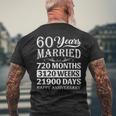 結婚60年-結婚60周年おめでとう メンズTシャツ バックプリント 高齢者への贈り物