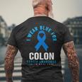 結腸直腸癌 I Wear Blue For Colon Cancer Awareness メンズTシャツ バックプリント 高齢者への贈り物