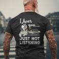 聞こえてるよ聞いていないだけだシベリアンハスキー恋人 メンズTシャツ バックプリント 高齢者への贈り物