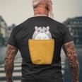 胸ポケットにハムスター 長袖tシャツ メンズTシャツ バックプリント 高齢者への贈り物