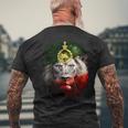 金色のライオンの頭が付いたイランの国旗。 メンズTシャツ バックプリント 高齢者への贈り物