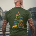 Construction Vehicles Truck Boys Toddler Christmas Tree Men's T-shirt Back Print Gifts for Old Men
