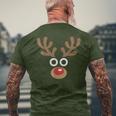 Reindeer Face Deer Red Nose Brown Christmas Men's T-shirt Back Print Gifts for Old Men Reindeer Face Deer Red Nose Brown Christmas Men's T-shirt Back Print Gifts for Old Men