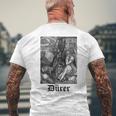 Albrecht Dürer Durer クリスチャンアート メランコリア ホワイト 長袖tシャツ メンズTシャツ バックプリント 高齢者への贈り物