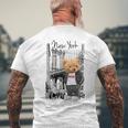 Cool New York City Teddy Bear Illustration Graphic s メンズTシャツ バックプリント 高齢者への贈り物