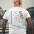 Dna ダブルヘリックス 化学式 分子 サイエンスアート メンズTシャツ バックプリント 高齢者への贈り物