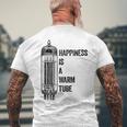 Happiness Is A Warm Tube アナログオーディオ。真空管 メンズTシャツ バックプリント 高齢者への贈り物