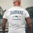 Harvard マサチューセッツ州 ヴィンテージ スポーツ デザイン ネイビー プリント メンズTシャツ バックプリント 高齢者への贈り物