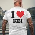 I Heart Keiファーストネーム I Love パーソナライズ メンズTシャツ バックプリント 高齢者への贈り物