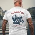 Homebody 居心地の良い生活 面白いヤドカリとコーヒー メンズTシャツ バックプリント 高齢者への贈り物