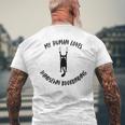 My Human Loves Handsewn Bookbinding Cat Parent Hobby Lover Tank Top Men's Back Print T-Shirt Gifts for Old Men